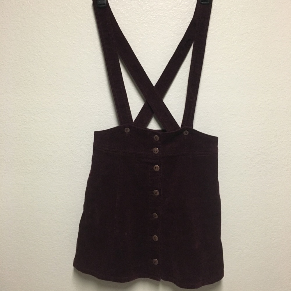 Maroon Corduroy Overall Skirt